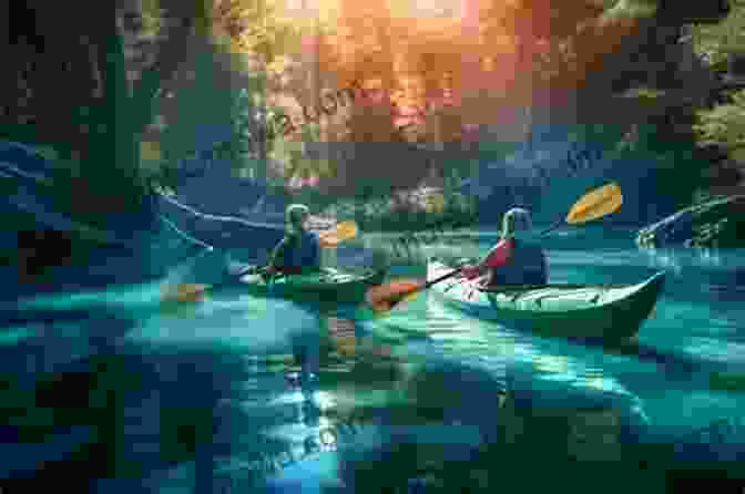 A Group Of Kayakers Paddling Through A Serene Lake Enjoying The Great Outdoors: Outdoor Adventures