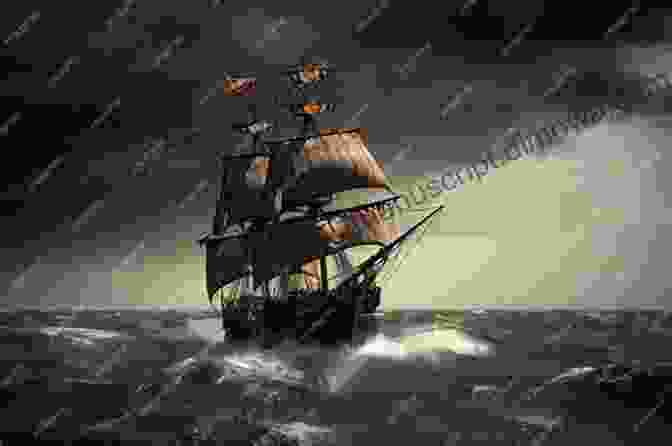 A Pirate Ship Sails Through A Stormy Sea, Its Sails Billowing In The Wind. The Day The Pirates Went Mad