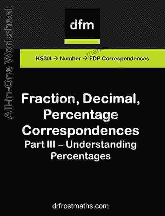 All In One Worksheet Fraction Decimal Percentage Correspondences Part III Book Cover All In One Worksheet Fraction Decimal Percentage Correspondences Part III Understanding Percentages