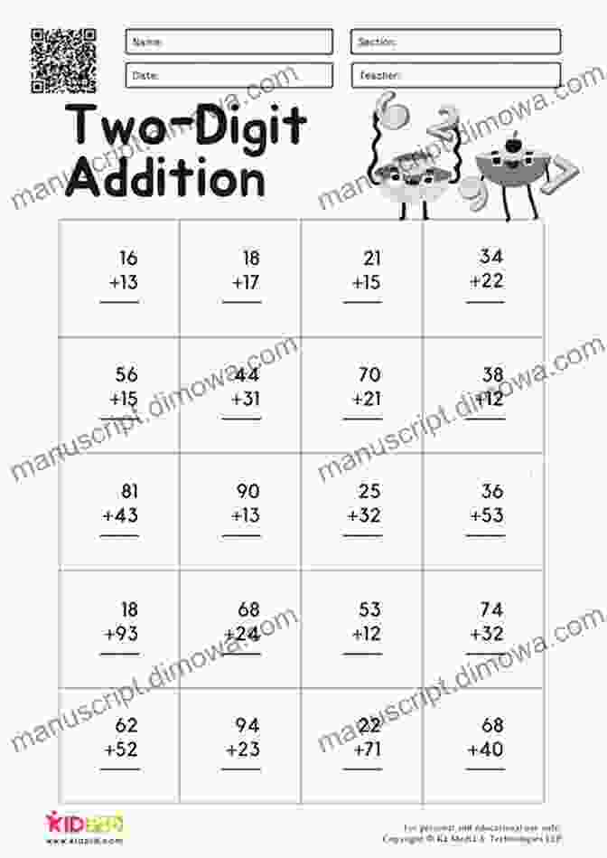 Book Cover Of Elementary Math Addition Of Two Digits 100 Elementary Math Addition Of Two Digits 100