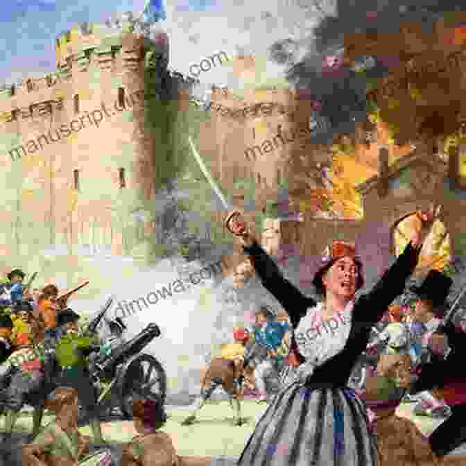 Illustration Of The Storming Of The Bastille, With Revolutionaries Carrying Pikes And Torches Amidst Clouds Of Smoke And Chaos. Pictures From Italy : By Charles Dickens Original Classic With Illustrated (Annotated)