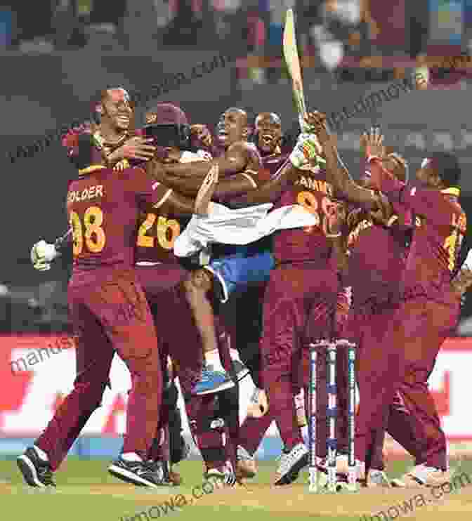 Image Of The West Indies Cricket Team Celebrating A Victory, Raising Their Bats In The Air The Character Of Cricket The Navigators