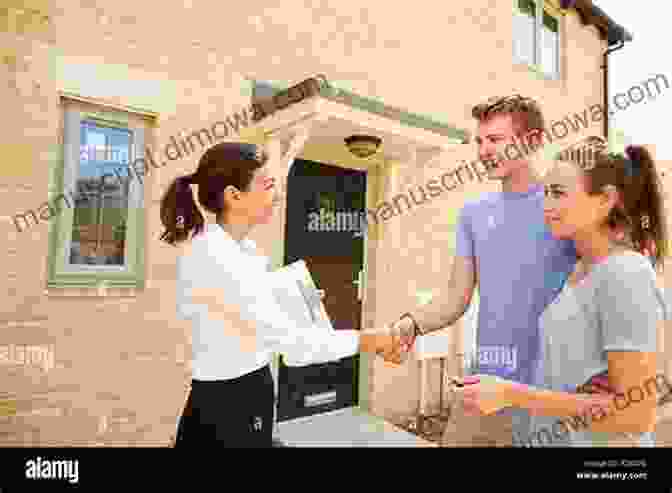 Real Estate Agent Smiling While Shaking Hands With A Client In Front Of A New Home How To Become A Better Real Estate Agent: Highly Needed Tips From 30 Highly Successful Professionals: How To Succeed As A Real Estate Agent