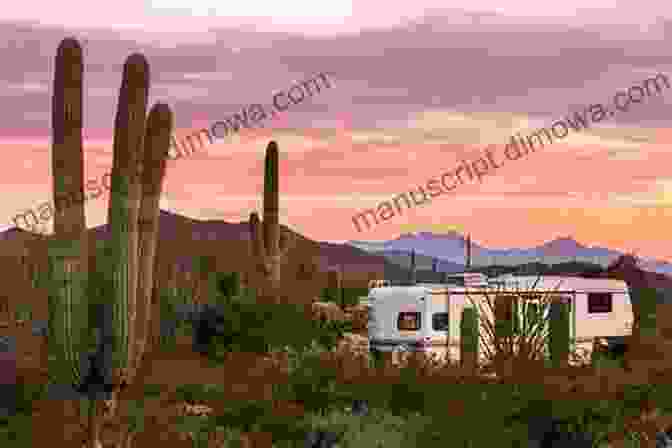 RV Parked In A Scenic Desert Sunset Snowbird Guide To Boondocking In The Southwestern Deserts