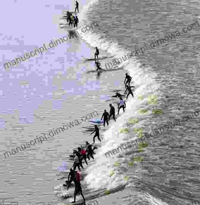 Surfers Skillfully Navigating The Severn Bore's Powerful Waves, Showcasing The Exhilaration And Adrenaline Rush Of This Unique Sport The Severn Bore: An Illustrated Guide