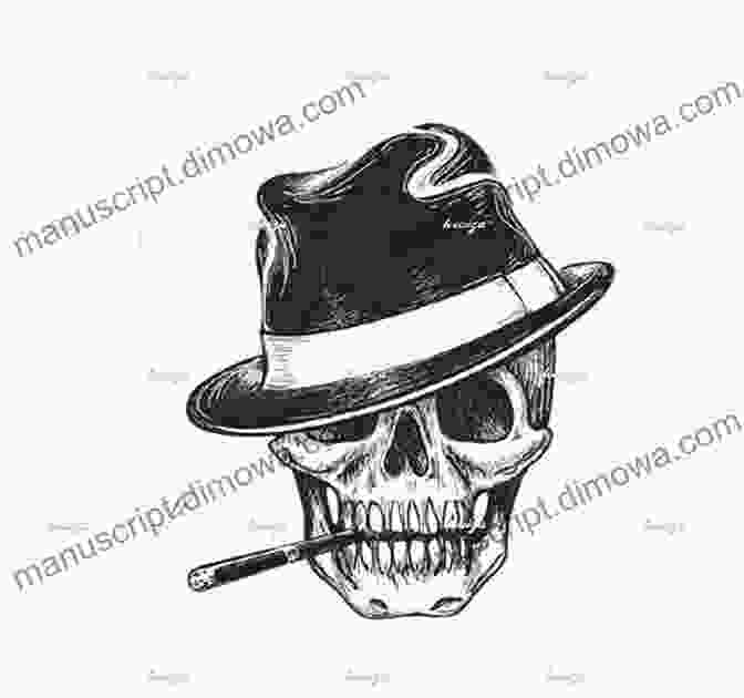 The Rattled Bones Parker Book Cover: A Dark And Mysterious Image Of A Skull Wearing A Fedora Hat And Smoking A Cigarette The Rattled Bones S M Parker