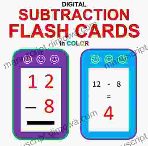 Digital Subtraction Flash Cards in Color (1 9 Shuffled Twice) (Memorize Arithmetic Facts 2)